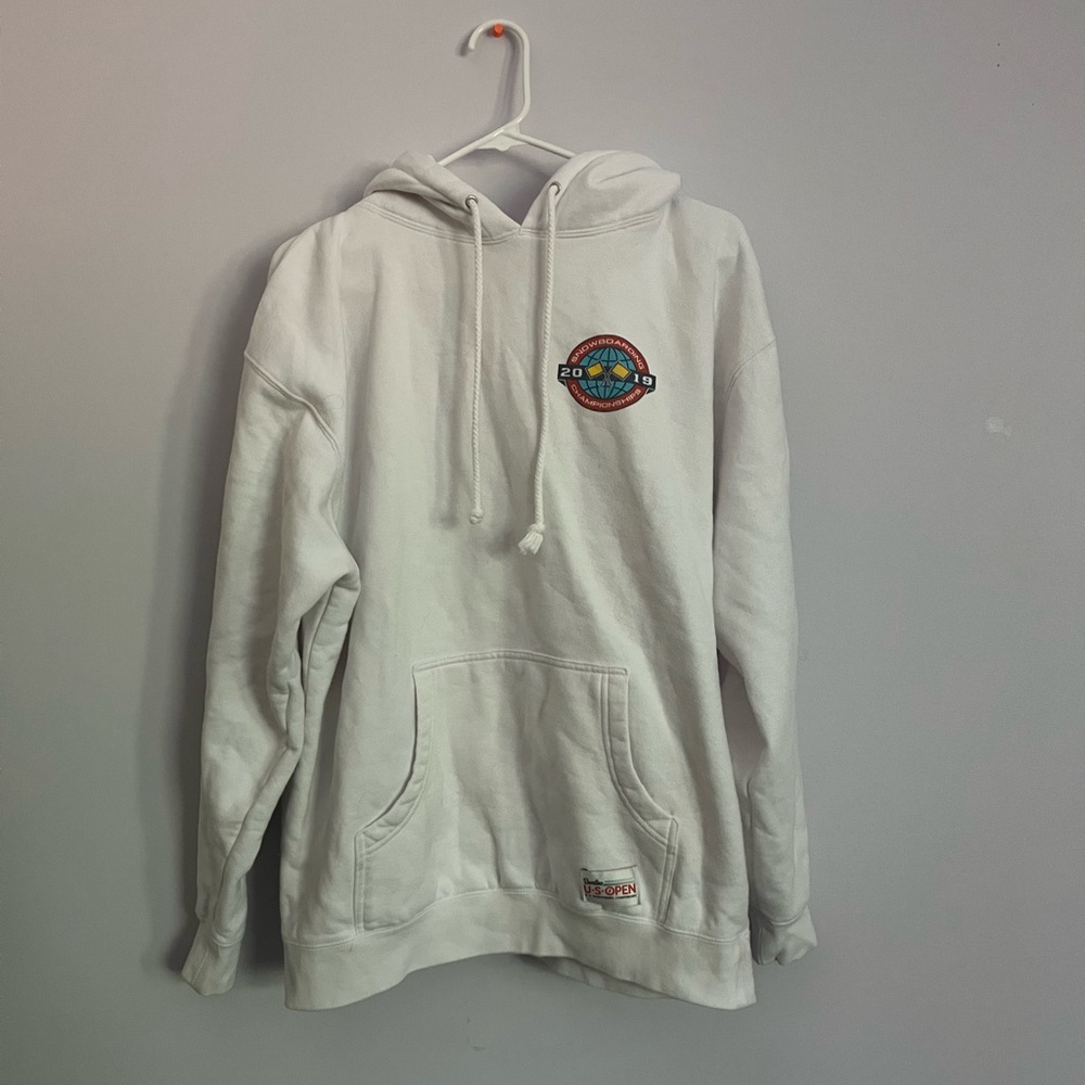 Burton White Hoodie with Blue and Red Accents - Picture 2 of 5